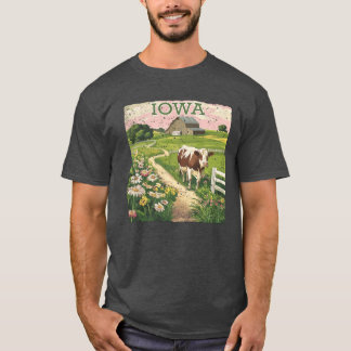 Iowa Stempel Staat Noodlijdend Vintage Verenigde S T-shirt