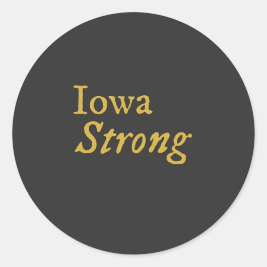 Iowa Strong Ronde Sticker (Voorkant)