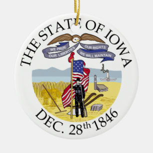 Iowa-teken Keramisch Ornament