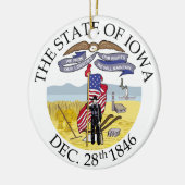 Iowa-teken Keramisch Ornament (Links)