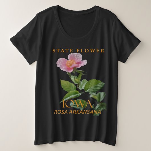 Iowa Territory Flower Rosa Arkansana Grote Maat T-shirt (Design voorkant)