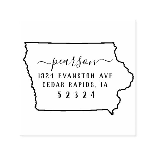 Iowa Terugkeeradresstempel Zelfinkt Zelfinktende Stempel (Design)
