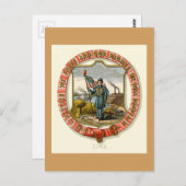 Iowa The State Arms (1876) Briefkaart (Voorkant / Achterkant)