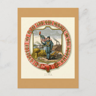 Iowa The State Arms (1876) Briefkaart