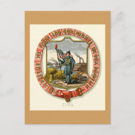 Iowa The State Arms (1876) Briefkaart