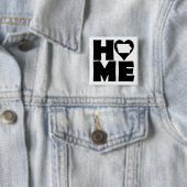 Iowa Thuis Hart Staat Knop Badge Speld Vierkante Button 5,1 Cm (In situ)