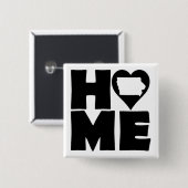 Iowa Thuis Hart Staat Knop Badge Speld Vierkante Button 5,1 Cm (Voorkant /achterkant)