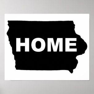 Iowa Thuis Weg Van Poster Staat Bord