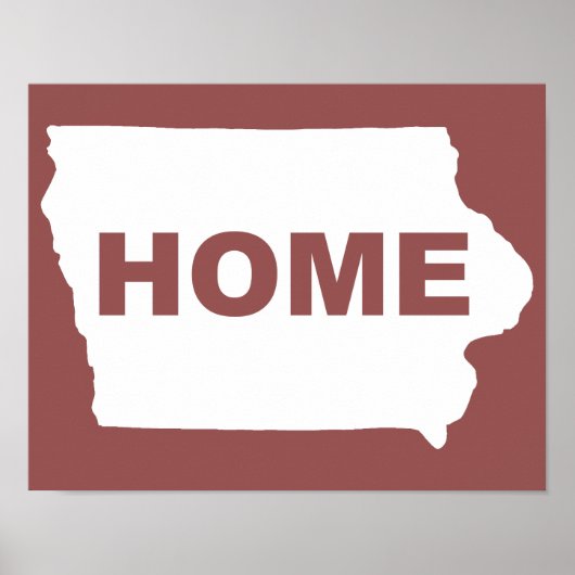 Iowa Thuis Weg Van Staat Poster Bord (Voorkant)