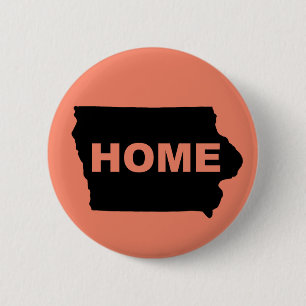 Iowa Thuis Weg Van State Knop Badge Speld Ronde Button 5,7 Cm