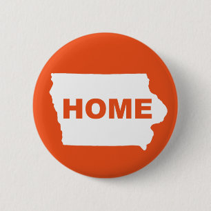 Iowa Thuis Weg Van State Knop Badge Speld Ronde Button 5,7 Cm