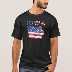 Iowa trots Amerikaanse patriot USA sterren strepen T-shirt