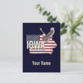 Iowa United States Retro State Map  USA Feestdagenkaart (Staand voorkant)