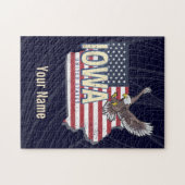 Iowa United States Retro State Map  USA Legpuzzel (Horizontaal)