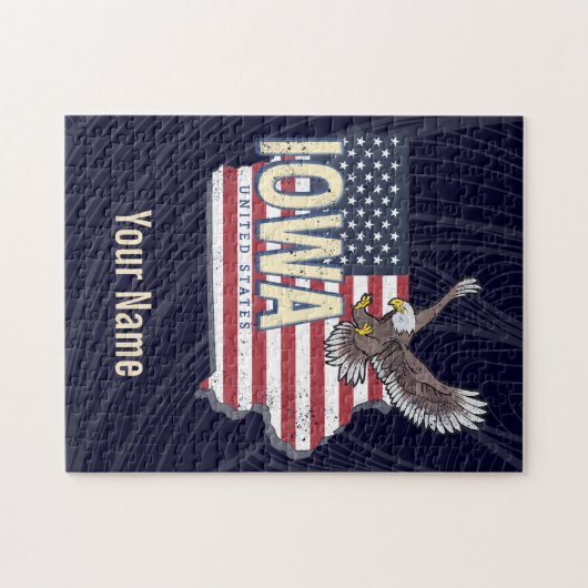 Iowa United States Retro State Map  USA Legpuzzel (Horizontaal)