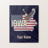 Iowa United States Retro State Map  USA Legpuzzel (Verticaal)