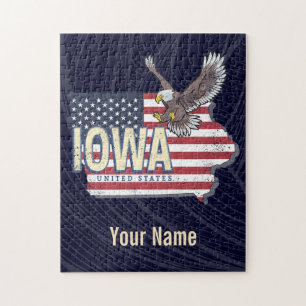Iowa United States Retro State Map  USA Legpuzzel