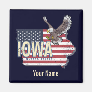 Iowa United States Retro State Map  USA Magneet