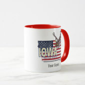 Iowa United States Retro State Map  USA Mok (Voorkant rechts)