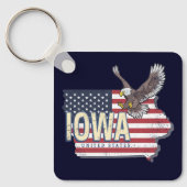 Iowa United States Retro State Map  USA Sleutelhanger (Voorkant)