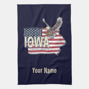 Iowa United States Retro State Map  USA Theedoek
