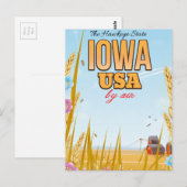Iowa USA de Cartoon van de Hawkeye staat. Briefkaart (Voorkant / Achterkant)