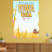 Iowa USA de Cartoon van de Hawkeye staat. Canvas Afdruk (Insitu (Woonkamer))