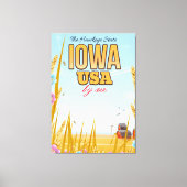 Iowa USA de Cartoon van de Hawkeye staat. Canvas Afdruk (Voorkant)
