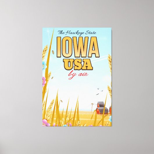 Iowa USA de Cartoon van de Hawkeye staat. Canvas Afdruk (Voorkant)