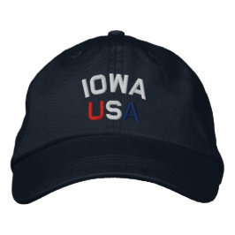 Iowa USA geborduurd marineblauw Pet