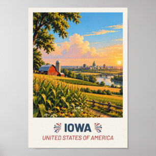 Iowa USA – Oude Reisposter Poster
