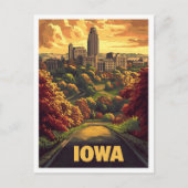 Iowa USA Vintage Illustration Travel Briefkaart (Voorkant)