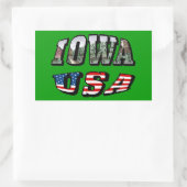Iowa Verenigde Staten Vlag & Staat Foto Tekst Rechthoekige Sticker (Tas)