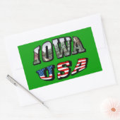 Iowa Verenigde Staten Vlag & Staat Foto Tekst Rechthoekige Sticker (Envelop)