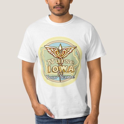 Iowa Verpleegster Caduceus T-Shirt (Voorkant)