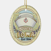 Iowa Verpleegster Keramisch Ornament (Rechts)