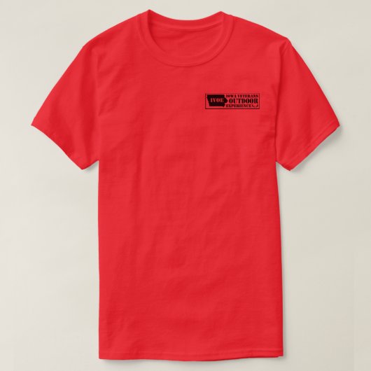 Iowa Veterans Buitenshuis Ervaar rood t-shirt (Design voorkant)