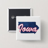 Iowa Vierkante Button 5,1 Cm (Voorkant /achterkant)