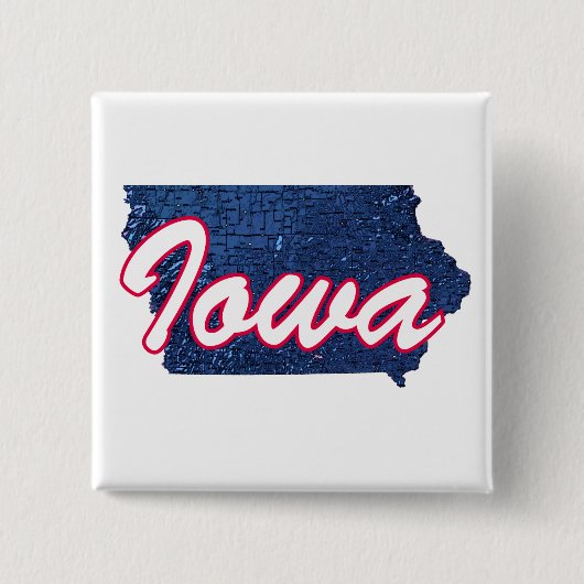Iowa Vierkante Button 5,1 Cm (Voorkant)