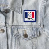 Iowa Vierkante Button 5,1 Cm (In situ)