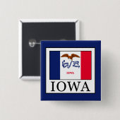 Iowa Vierkante Button 5,1 Cm (Voorkant /achterkant)