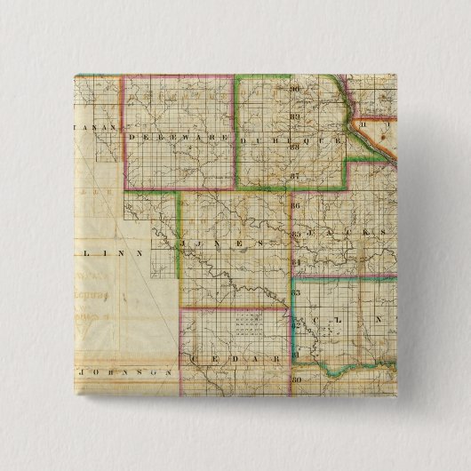 Iowa Vierkante Button 5,1 Cm (Voorkant)
