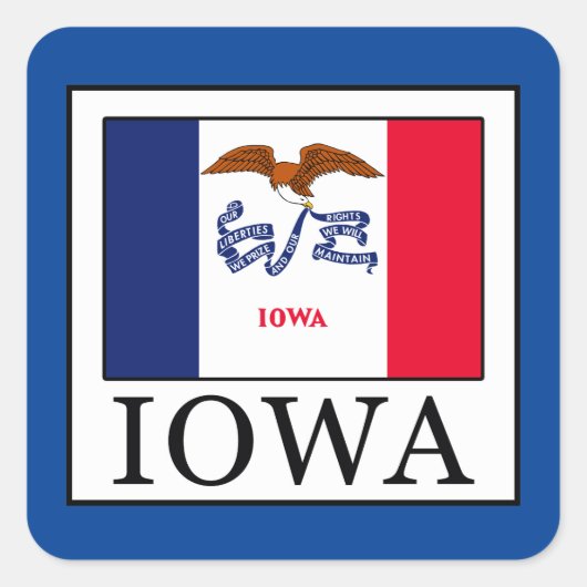 Iowa Vierkante Sticker (Voorkant)