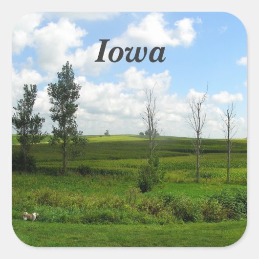 Iowa Vierkante Sticker (Voorkant)