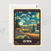 Iowa | Vincent van Gogh geïnspireerd Briefkaart (Voorkant / Achterkant)
