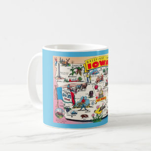 Iowa Vintage Kaart Mok