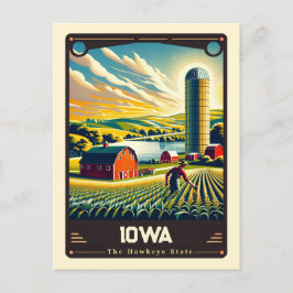 Iowa | Vintage van patriottische spirit Briefkaart