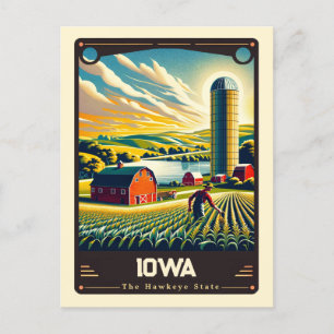 Iowa   Vintage van patriottische spirit Briefkaart