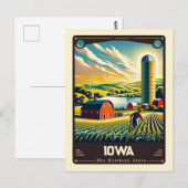 Iowa | Vintage van patriottische spirit Briefkaart (Voorkant / Achterkant)