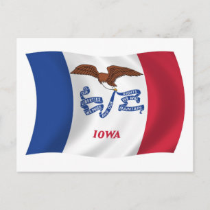 Iowa Vlag Ansichtkaart Briefkaart
